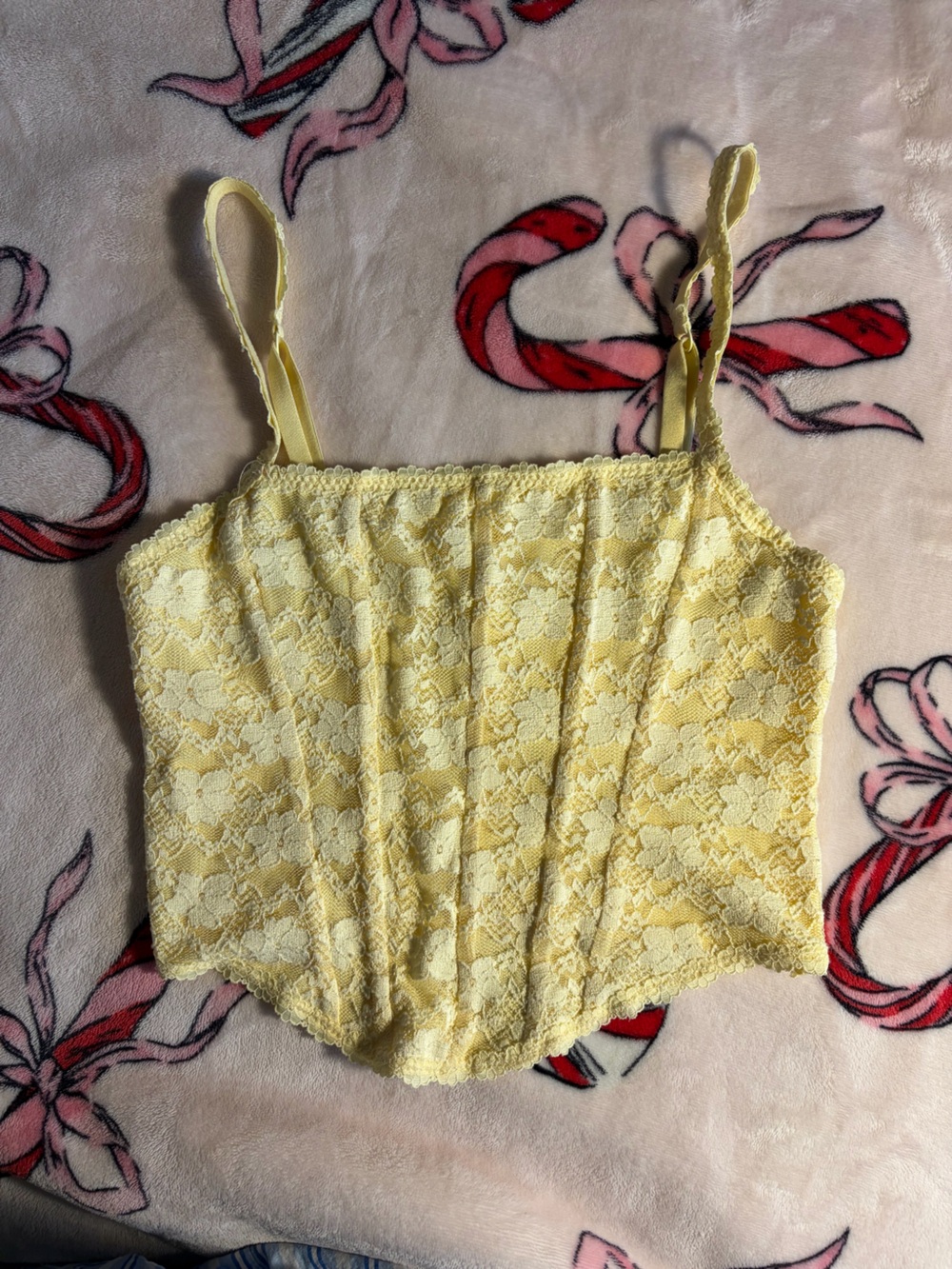 Garage Yellow Floral Lace Camisole
